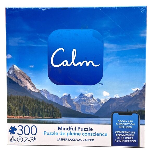 Calm Mindful Puzzle Jasper Lake 300-Piece 24"x18" Includes 30-Day App & Poster - Picture 1 of 15